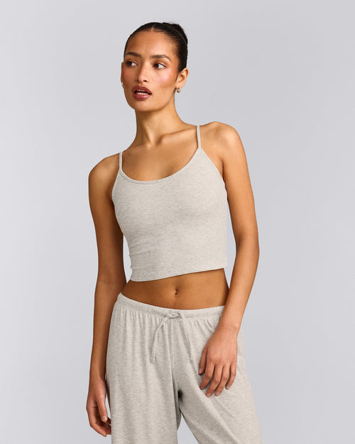 Oner At Home Night Strappy Mid Tank Top | Oat Marl