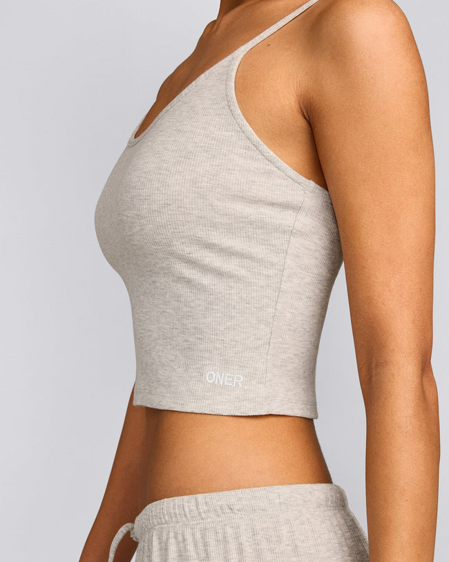 Oner At Home Night Strappy Mid Tank Top | Oat Marl
