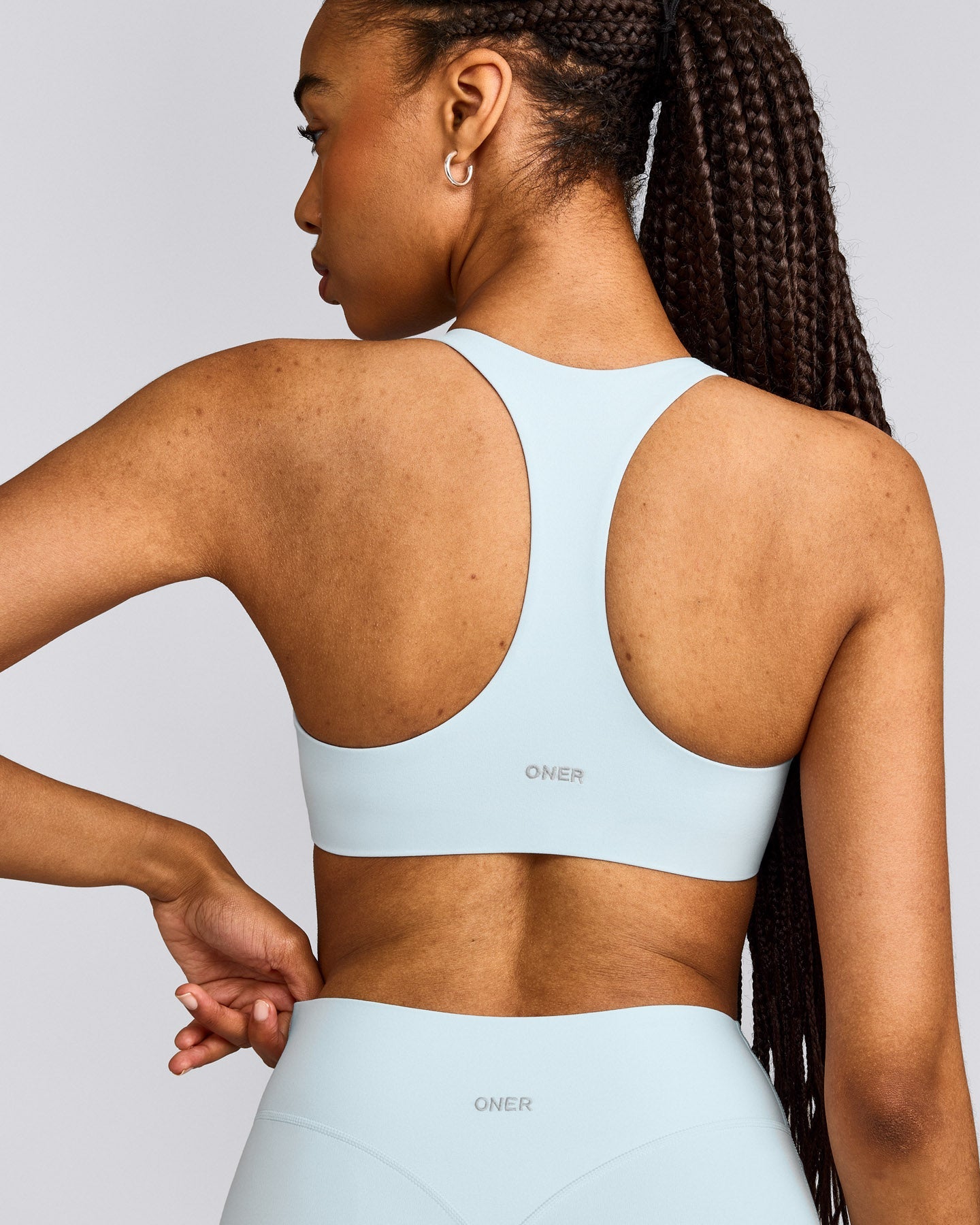 SoftMotion™ Bralette with Grey Logo | Cloud Blue