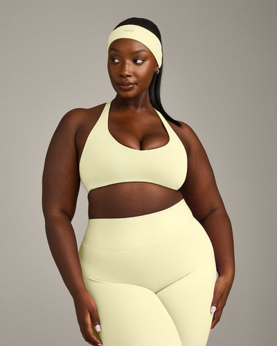 SoftMotion™ Bralette with Grey Logo | Pastel Yellow