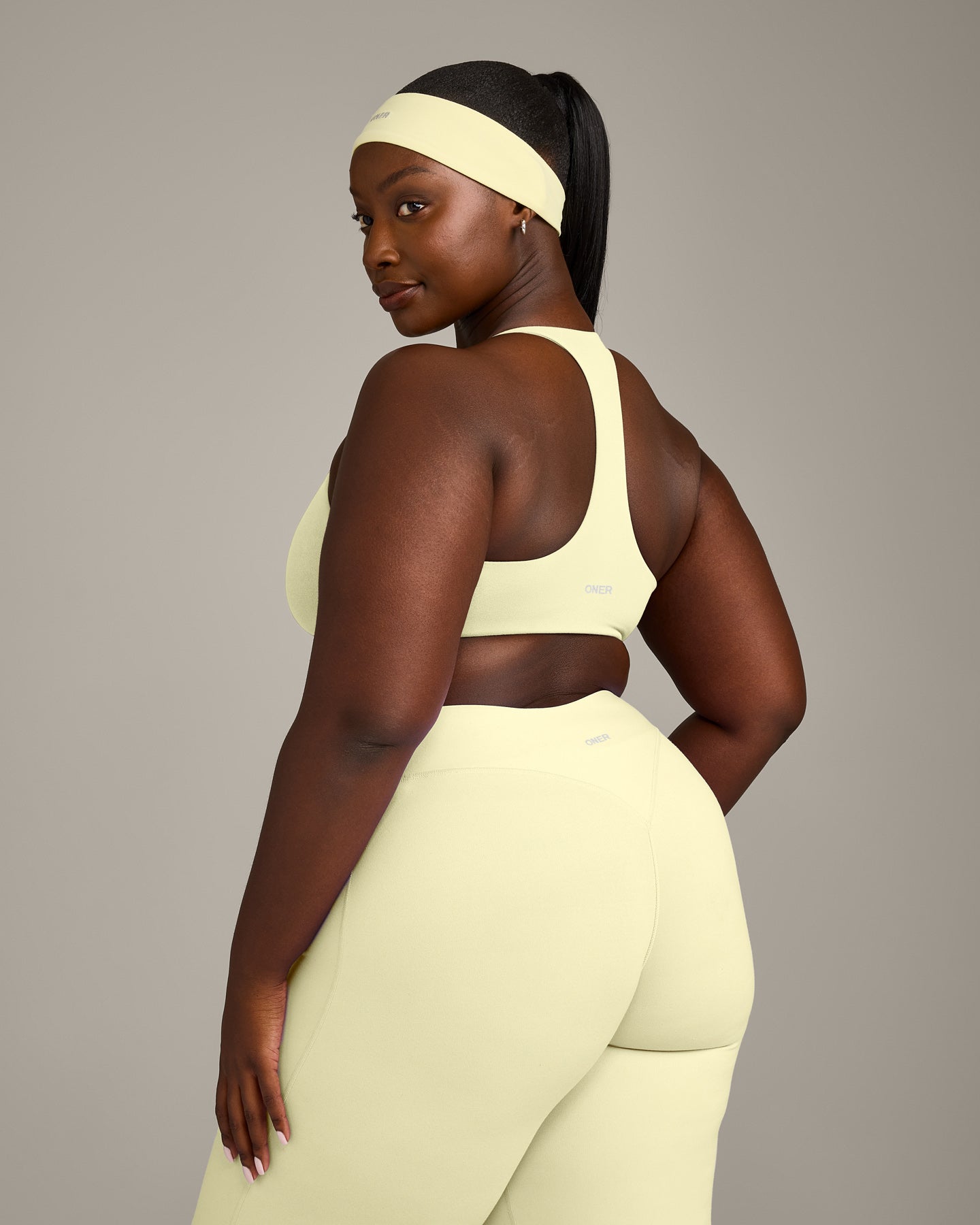 SoftMotion™ Bralette with Grey Logo | Pastel Yellow