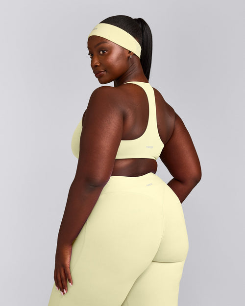 SoftMotion™ Bralette with Gray Logo | Pastel Yellow