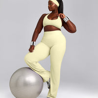 SoftMotion™ Bralette with Gray Logo | Pastel Yellow