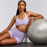 SoftMotion™ Bralette with Gray Logo | Lavender Purple