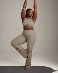 SoftMotion™ High Neck Sports Bra with Grey Logo | Minky