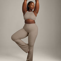 SoftMotion™ High Neck Sports Bra with Grey Logo | Minky