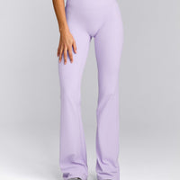SoftMotion™ Flared Pants with Gray Logo | Lavender Purple