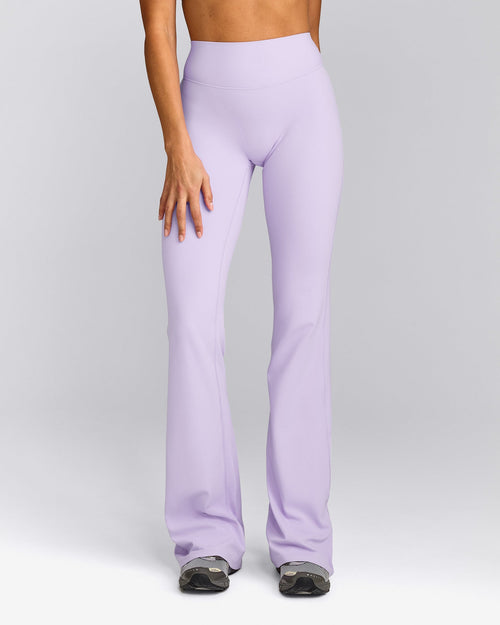 SoftMotion™ Flared Trousers with Gray Logo | Lavender Purple