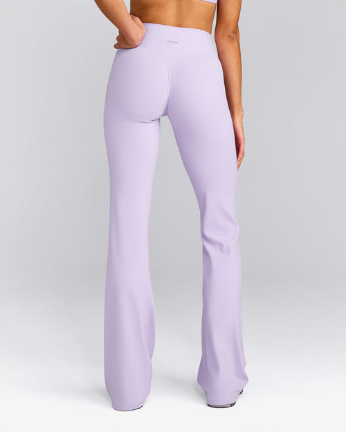 SoftMotion™ Flared Trousers with Gray Logo | Lavender Purple