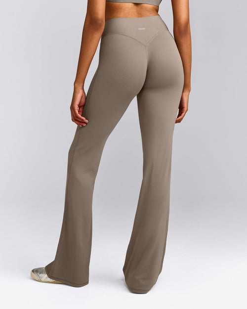 SoftMotion™ Flared Trousers with Gray Logo | Minky