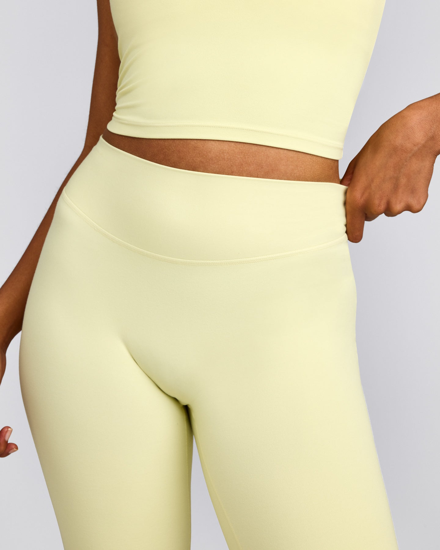 SoftMotion™ Flared Pants with Gray Logo | Pastel Yellow