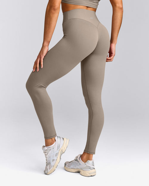 SoftMotion™ High Waisted Leggings with Gray Logo | Minky