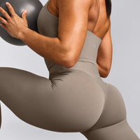 SoftMotion™ High Waisted Leggings with Gray Logo | Minky