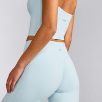 SoftMotion™ Straight Leg Bottoms with Grey Logo | Cloud Blue