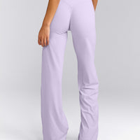 SoftMotion™ Straight Leg Pants with Gray Logo | Lavender Purple