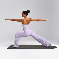 SoftMotion™ Straight Leg Pants with Gray Logo | Lavender Purple
