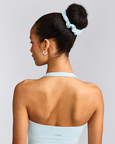 SoftMotion™ Scrunchie with Grey Logo | Cloud Blue
