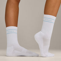 Varsity Stripe Long Crew Socks 1 Pack | Cloud Blue