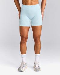 EnhanceLift™ Seamless Shorts with Grey Logo | Cloud Blue