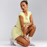 Varsity Stripe Long Crew Socks 1 Pack | Pastel Yellow