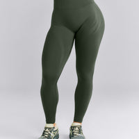 EnhanceLift™ Seamless Mid Rise Leggings | Dark Khaki