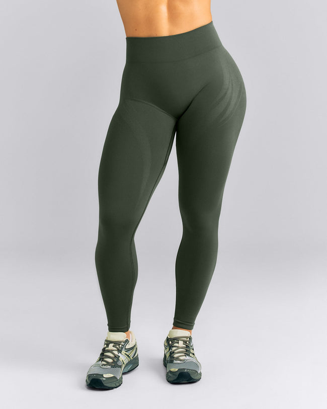 EnhanceLift™ Seamless Mid Rise Leggings | Dark Khaki