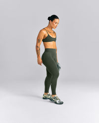 EnhanceLift™ Seamless Mid Rise Leggings | Dark Khaki
