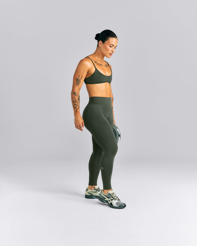 EnhanceLift™ Seamless Mid Rise Leggings | Dark Khaki