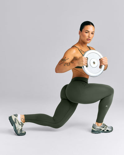 EnhanceLift™ Seamless Mid Rise Leggings | Dark Khaki