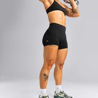 EnhanceLift™ Seamless Mid Rise Shorts New Branding | Black