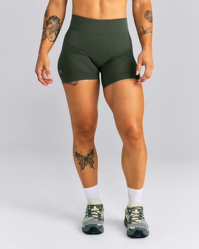 EnhanceLift™ Seamless Mid Rise Shorts New Branding | Dark Khaki