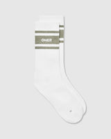 Varsity Long Crew Socks 1 Pack | White/Sage