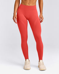EnhanceLift™ Seamless Leggings with Gray Logo | Dark Charged Coral