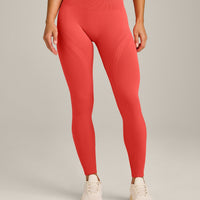EnhanceLift™ Seamless Leggings with Grey Logo | Dark Charged Coral