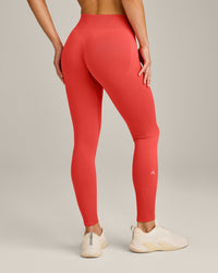 EnhanceLift™ Seamless Leggings with Grey Logo | Dark Charged Coral