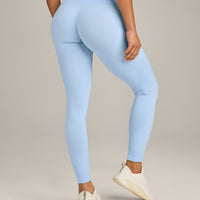 EnhanceLift™ Seamless Leggings with Grey Logo | Powdered Blue