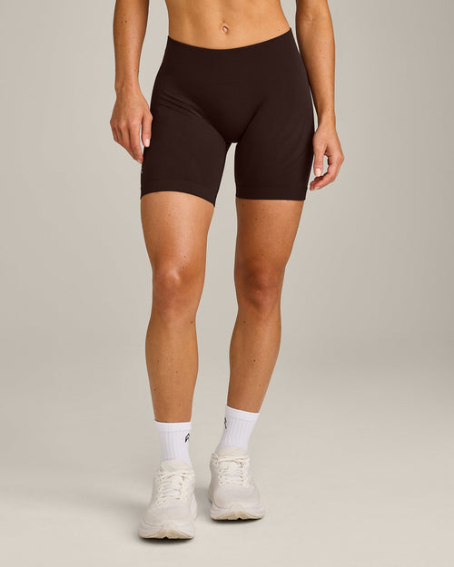 EnhanceLift™ Seamless Shorts with Grey Logo | 70% Cocoa