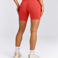 EnhanceLift™ Seamless Shorts with Gray Logo | Dark Charged Coral
