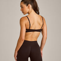 EnhanceLift™ Seamless Minimal Bralette with Grey Logo | 70% Cocoa