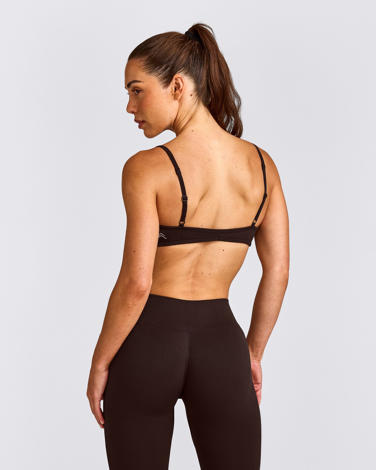 EnhanceLift™ Seamless Minimal Bralette with Gray Logo | 70% Cocoa