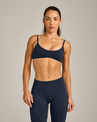 EnhanceLift™ Seamless Minimal Bralette with Grey Logo | True Blue