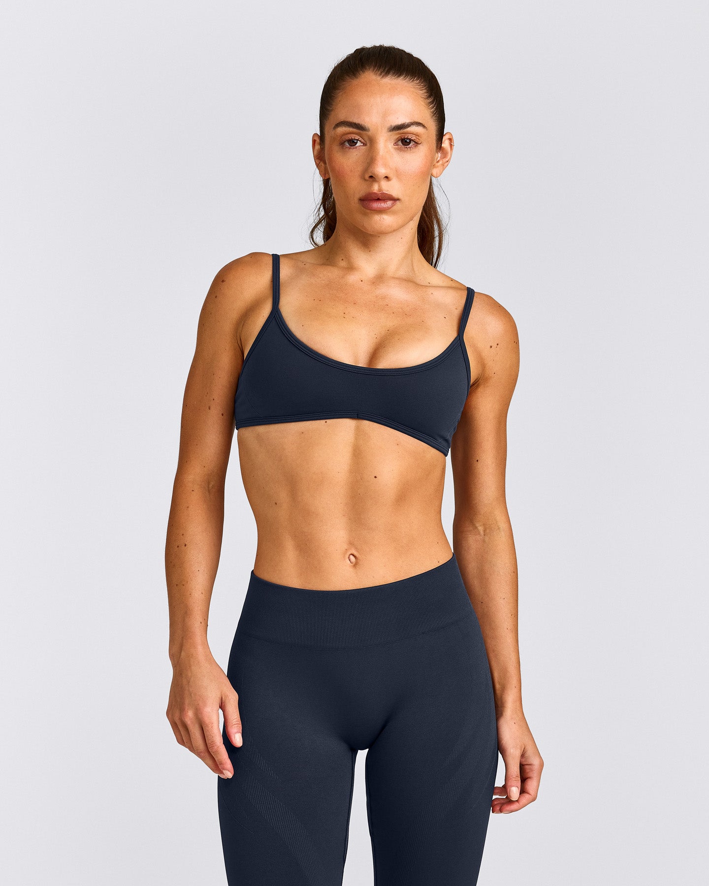 EnhanceLift™ Seamless Minimal Bralette with Gray Logo | True Blue