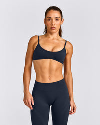 EnhanceLift™ Seamless Minimal Bralette with Gray Logo | True Blue