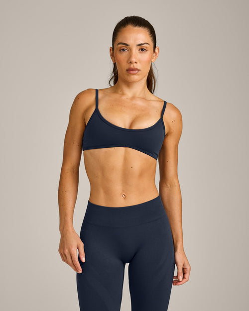 EnhanceLift™ Seamless Minimal Bralette with Grey Logo | True Blue