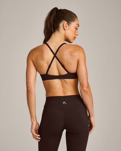 UnifiedMove™ Cross Back Sports Bra with Reflective Logo | 70% Cocoa