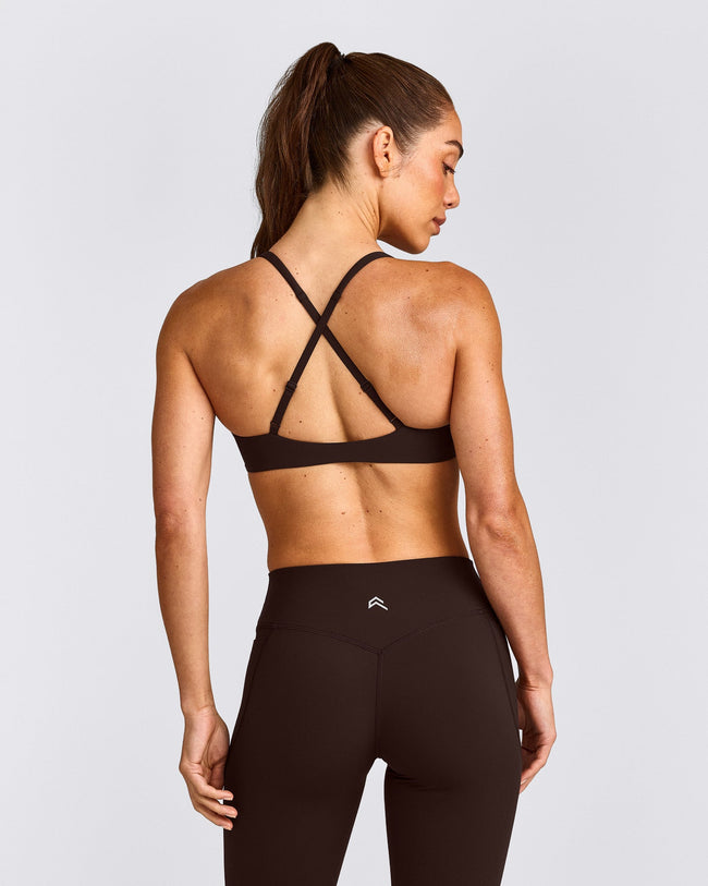 UnifiedMove™ Cross Back Sports Bra with Reflective Logo | 70% Cocoa