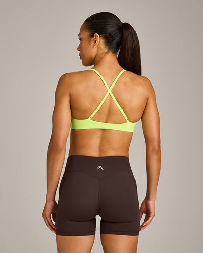 UnifiedMove™ Cross Back Sports Bra with Reflective Logo | Citrus Green