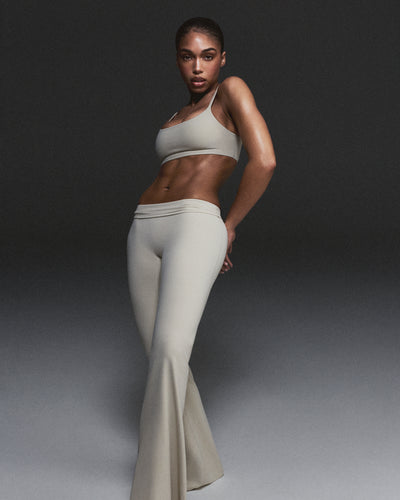 SoftMotion™ Flared Bottoms with Grey Logo | Oatmeal