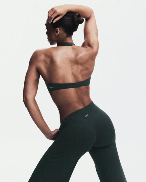 SoftMotion™ Straight Leg Trousers with Gray Logo | Emerald Noir