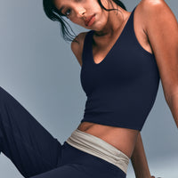 SoftMotion™ Scoop Neck Vest with Grey Logo | True Blue